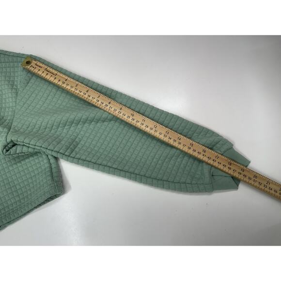 Rue 21 Womens Top Size Large Green Quilted Long Sleeve Cropped Pullover - Picture 10 of 12